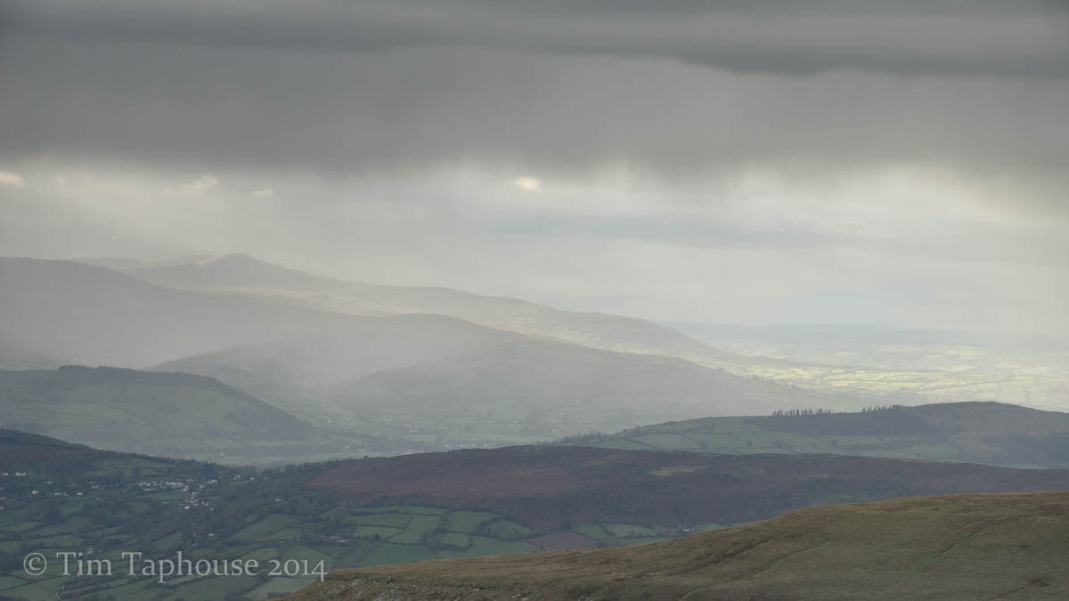 Black Mountains, grey clouds