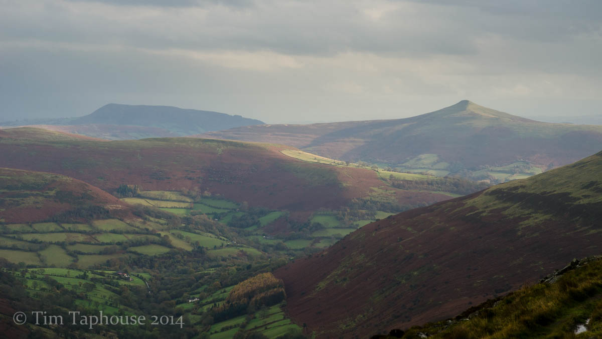 Black Mountains, grey clouds