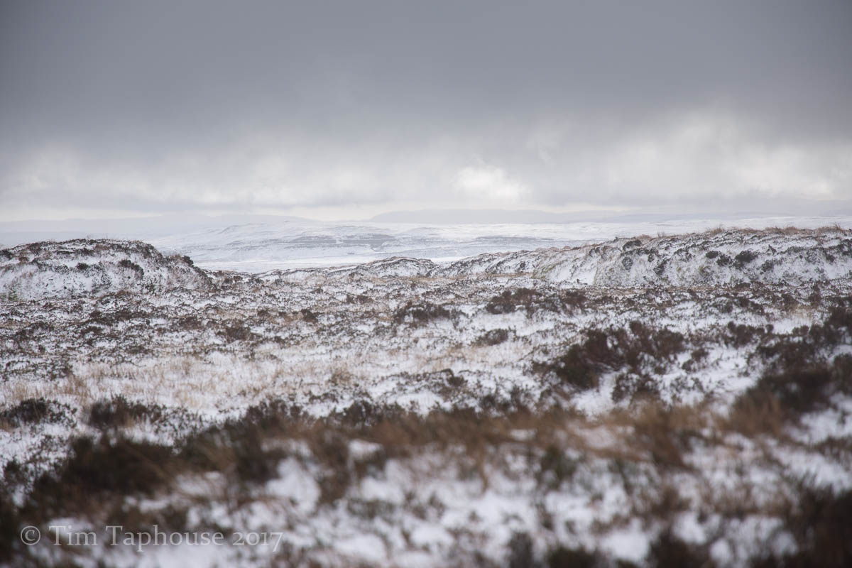Snowy ground, cloudy skies in the Brecon Beacons