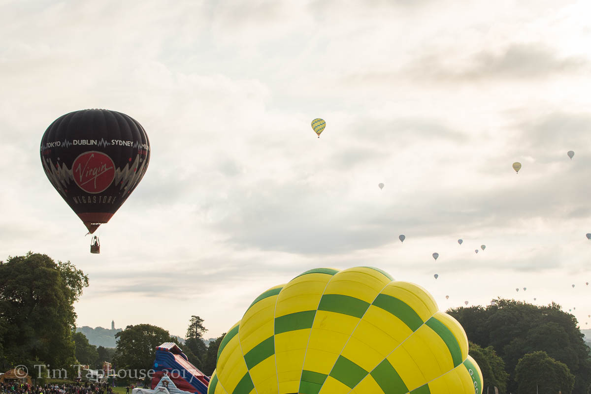 Morning mass ascent at Bristol Balloon Fiesta