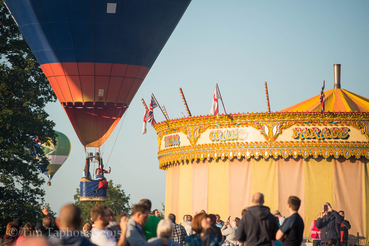 Flying low over the fairground
