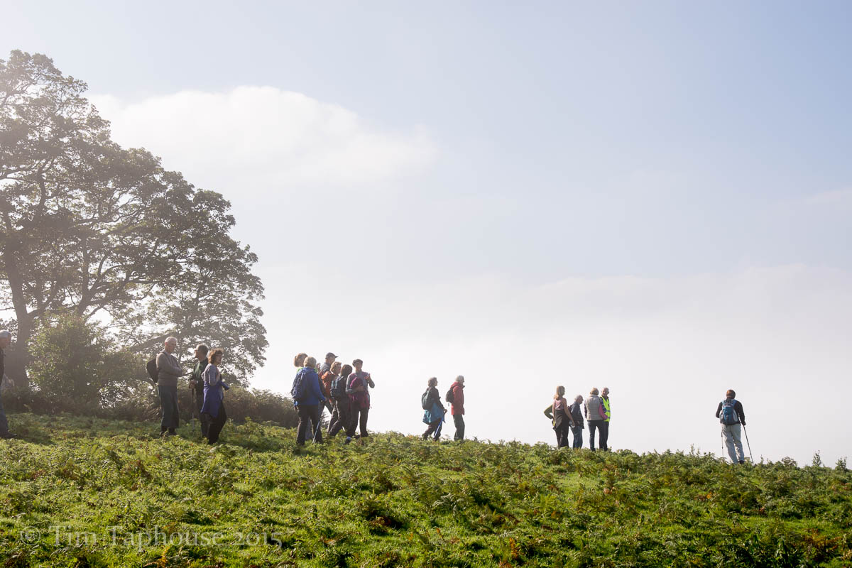 A good turnout for the walk, above the clouds
