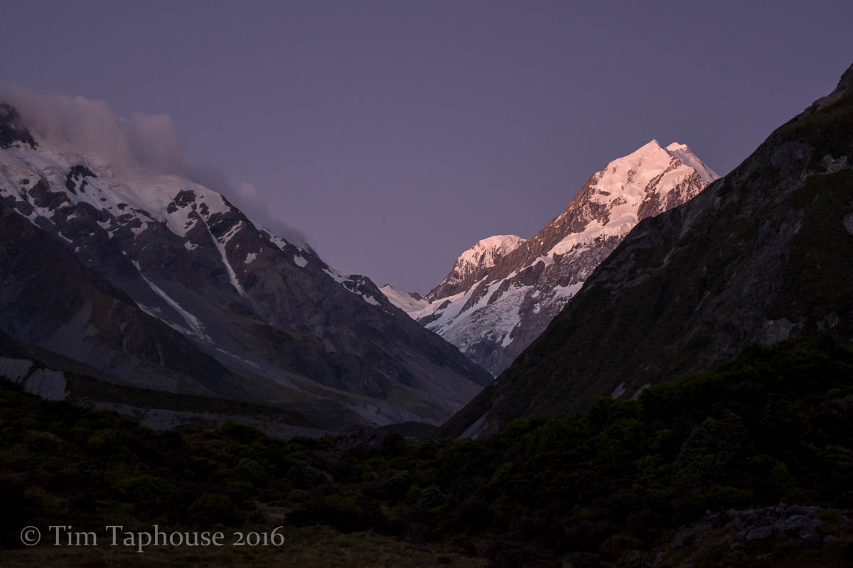 Twilight colours on Mount Cook