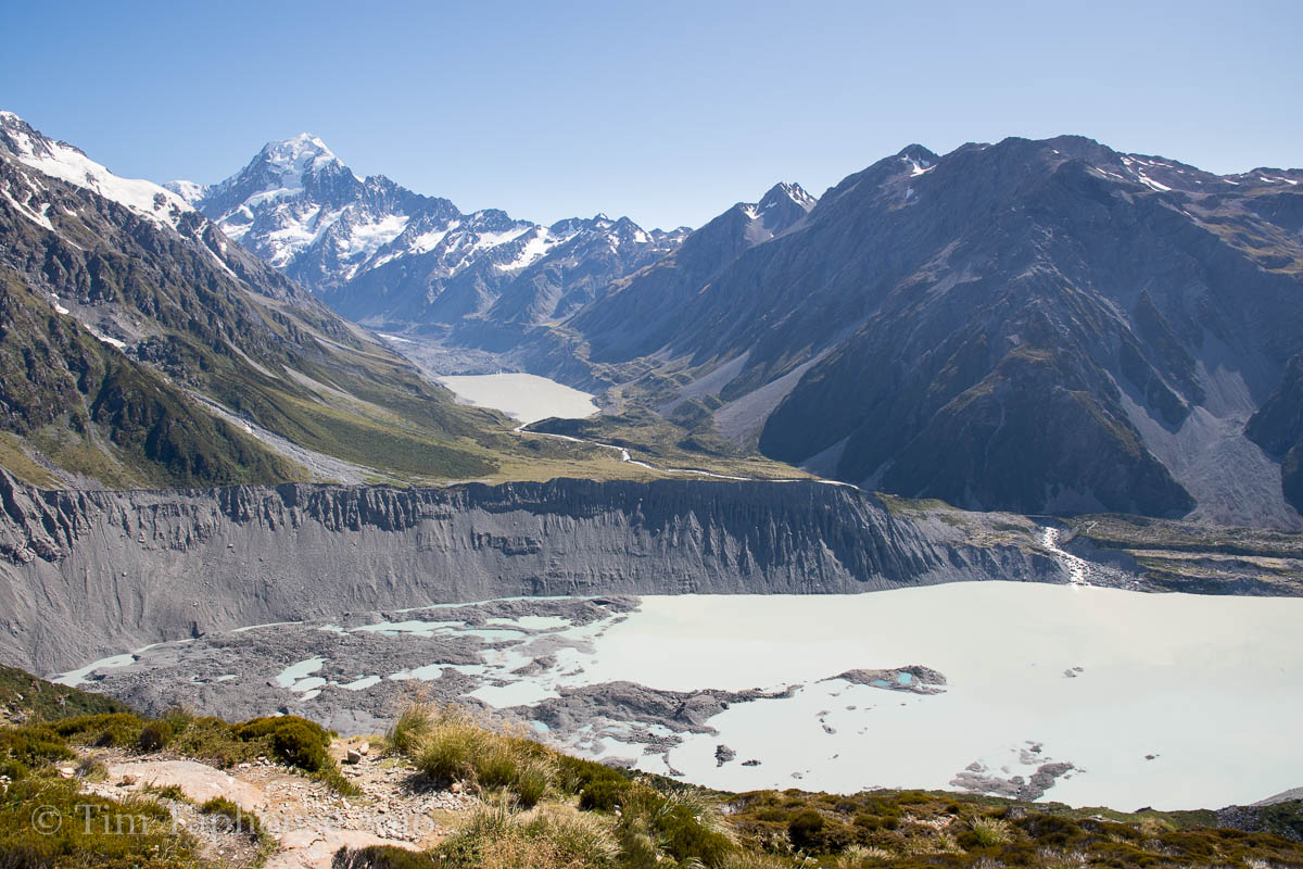 Mount Cook and glaciers from the Sealy Tarns Track