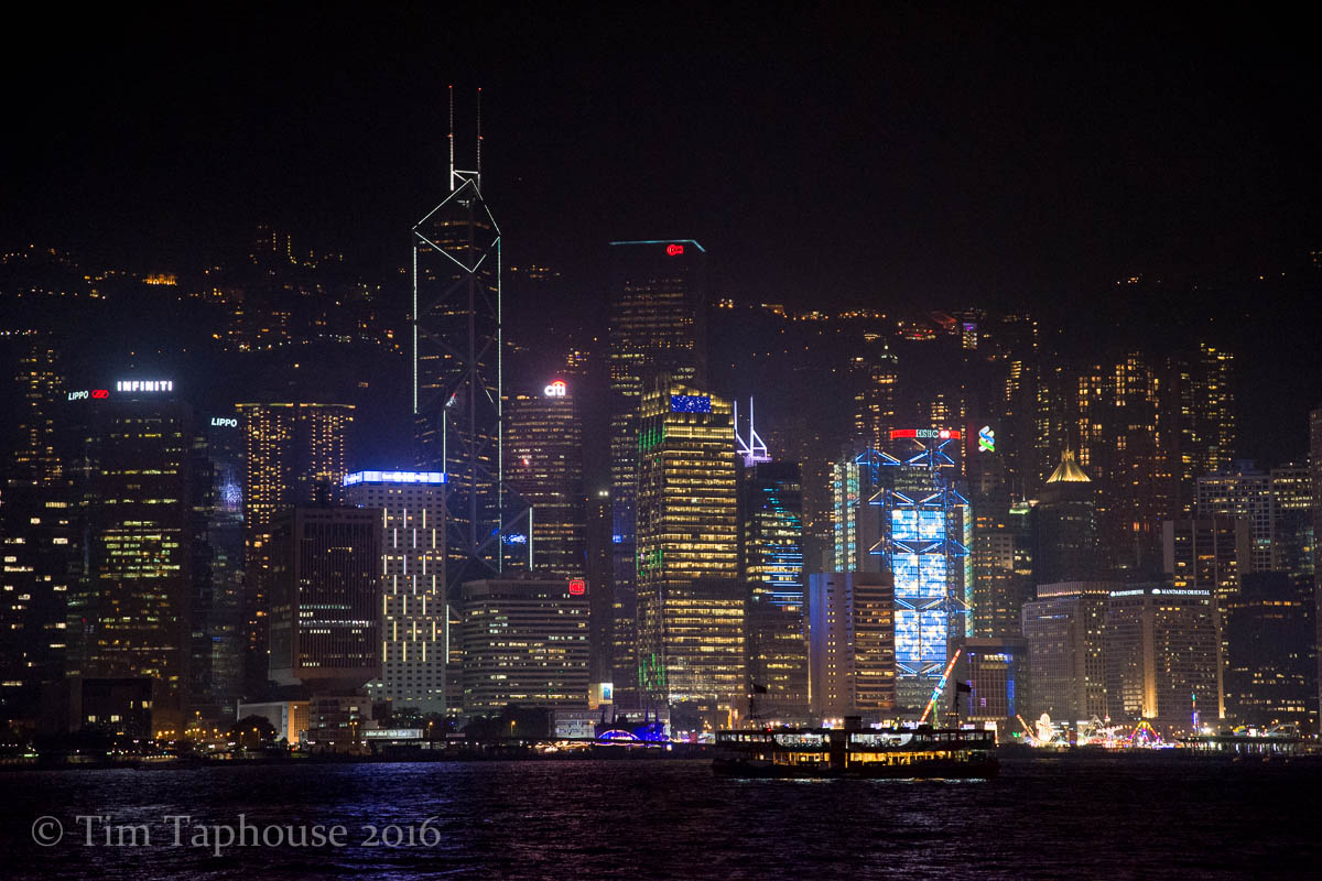 Night time Hong Kong skyline