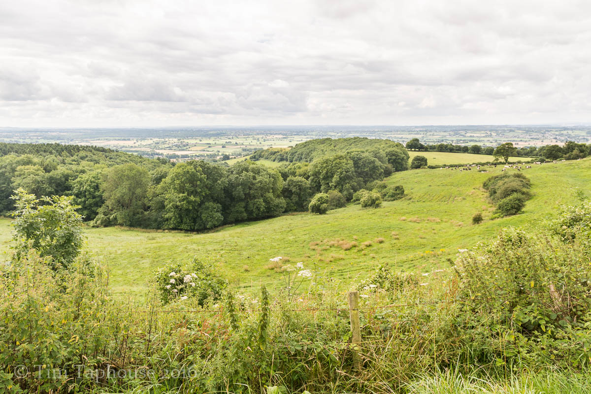 Looking out towards Bristol and the Severn estuary from the Cotwold Way south of Wotton-under-Edge