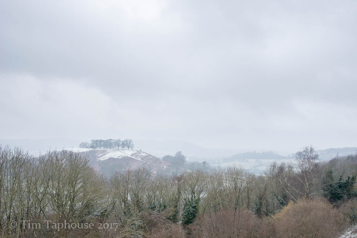 Uley Bury and Downham Hill with a dusting of snow
