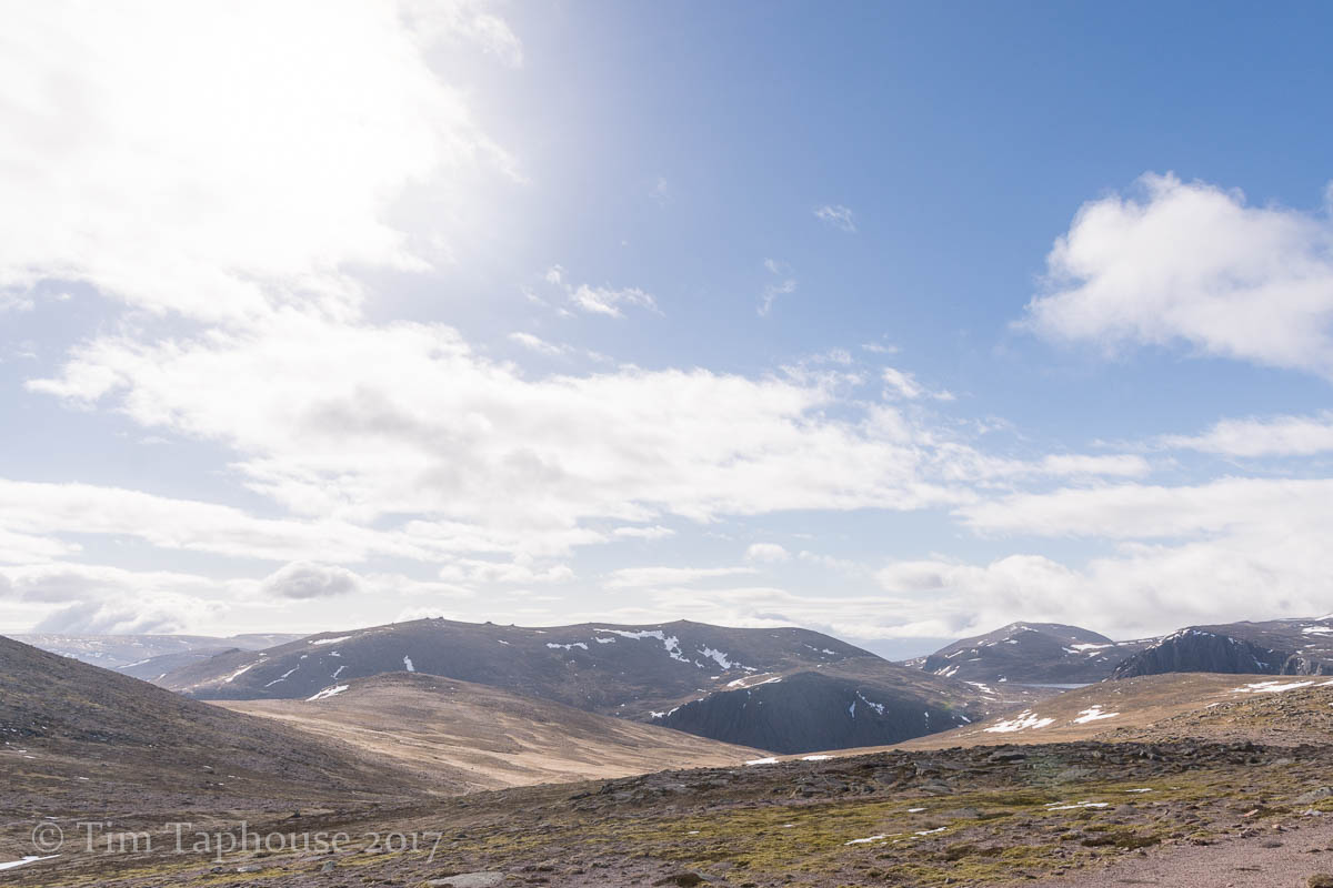 Looking back over the Cairngorm plateau, with Loch Etchachan