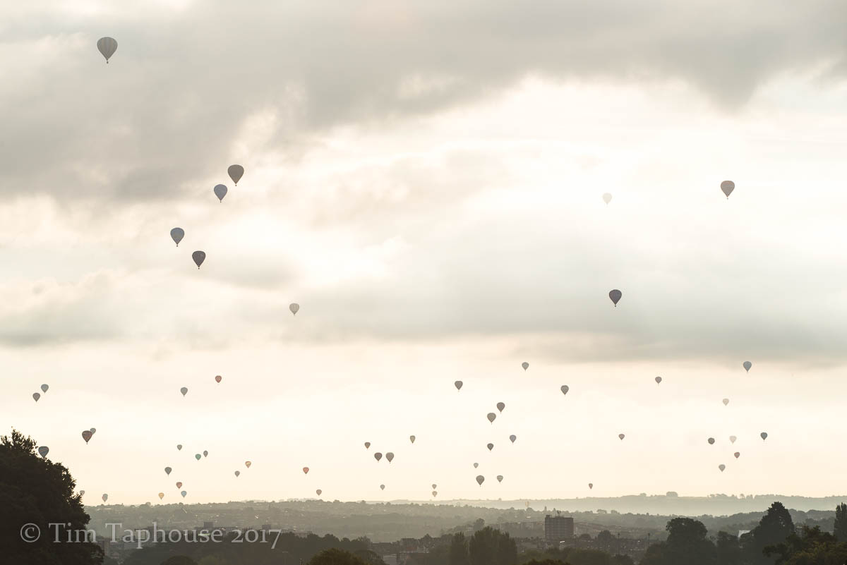 So many balloons above Bristol - just over 100 took off