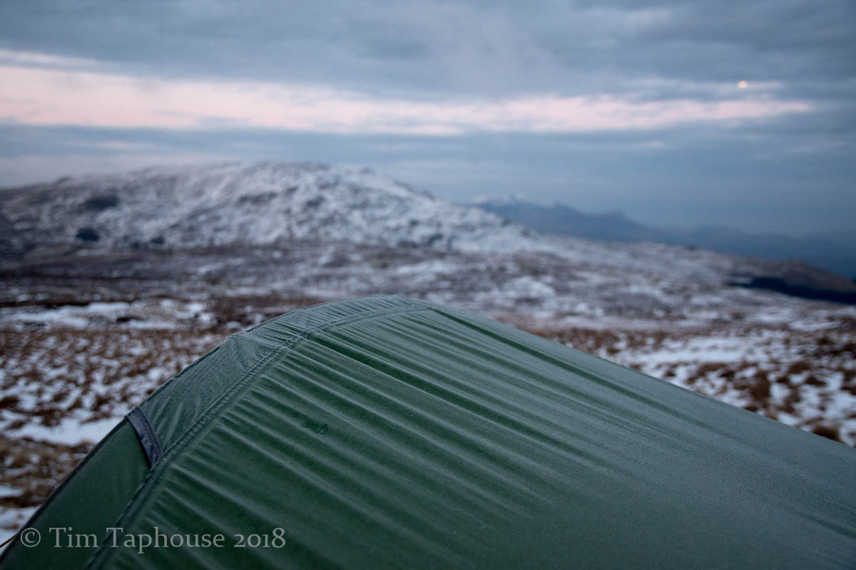 Frosty tent, waiting for sunrise
